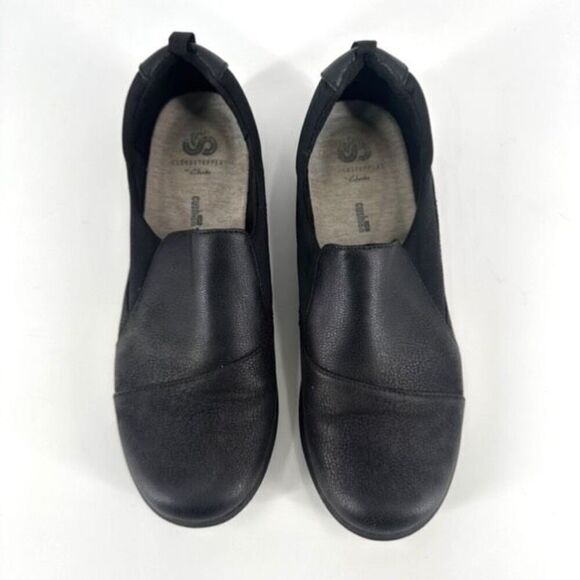 Clarks Sillian Holly black‎ flats slip on shoes Cloudsteppers size 7.5 - Picture 4 of 12
